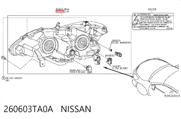 Luz esquerda Nissan Altima L33