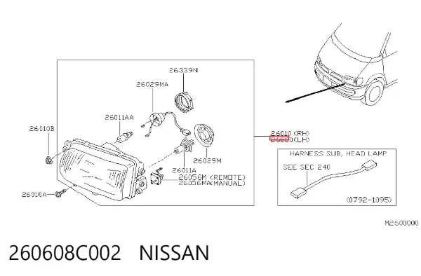Luz esquerda Nissan Vanette CARGO