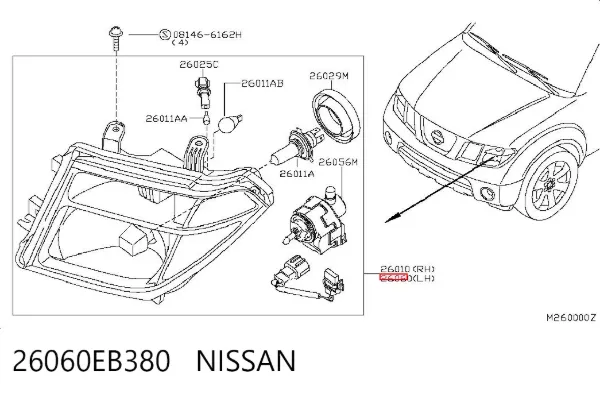 Luz esquerda 26060EB380 Nissan/Infiniti