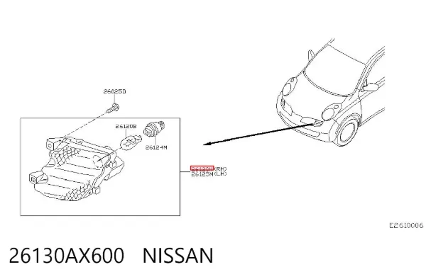 Pisca-pisca direito 26130AX600 Nissan/Infiniti
