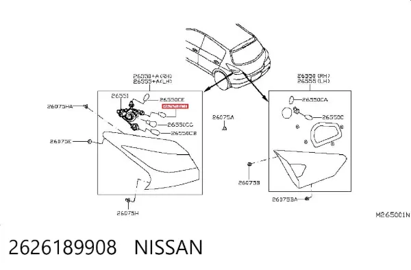 Lâmpada 2626189908 Nissan/Infiniti