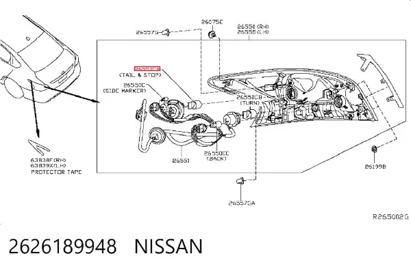 Lâmpada 2626189948 Nissan/Infiniti