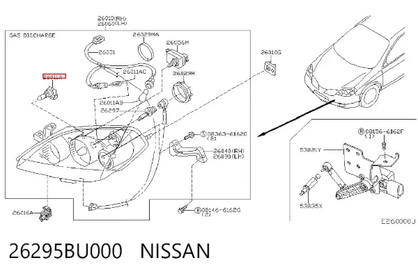 Lâmpada halógena 26295BU000 Nissan/Infiniti
