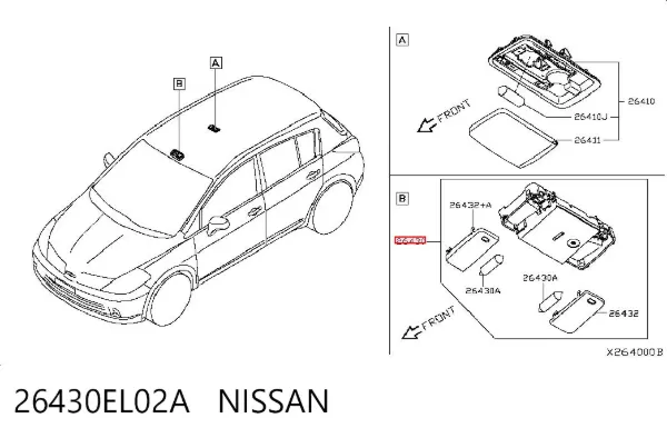 Quebra-luz de iluminação de salão (de cabina) 26430EL02A Nissan/Infiniti