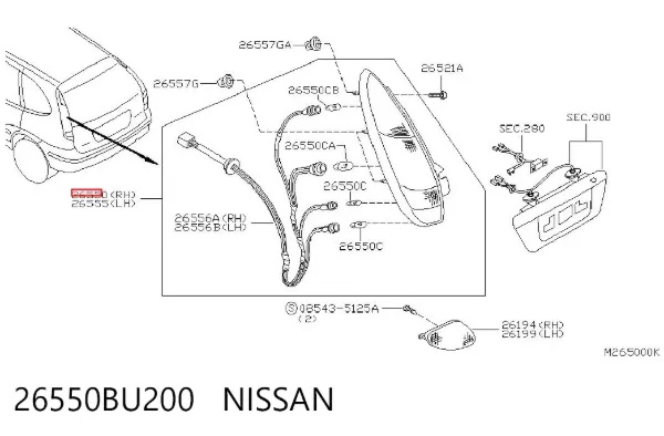 Lanterna traseira direita Nissan Almera TINO