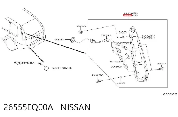 Lanterna traseira esquerda 26555EQ00A Nissan/Infiniti