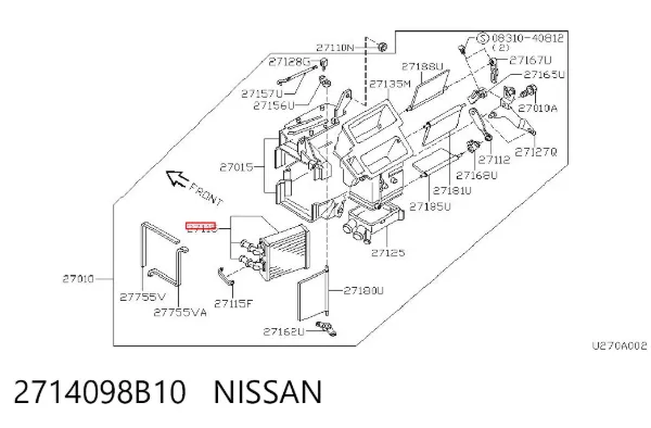 Radiador de forno (de aquecedor) Nissan Micra K11
