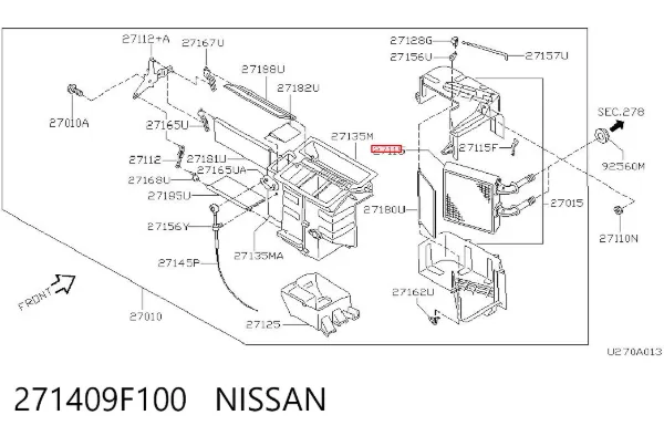 Radiador de forno (de aquecedor) 271409F100 Nissan/Infiniti