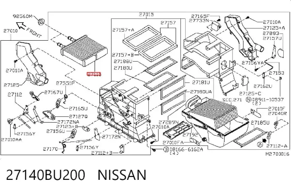 Radiador de forno (de aquecedor) Nissan Almera TINO