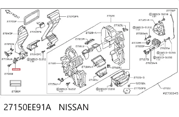 Resistor (resistência) de ventilador de forno (de aquecedor de salão) 27150EE91A Nissan/Infiniti