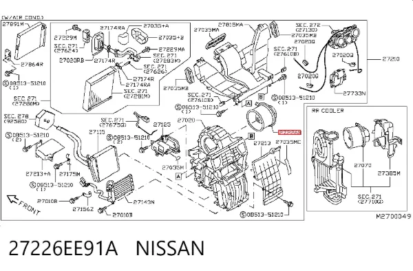Motor de ventilador de forno (de aquecedor de salão) 27226EE91A Nissan/Infiniti