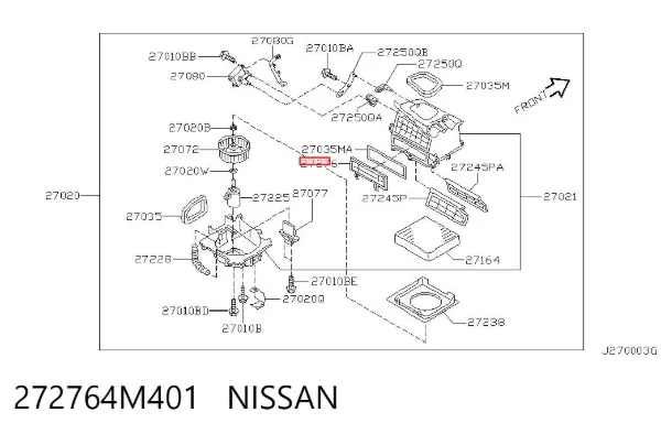 Filtro de salão 272764M401 Nissan/Infiniti