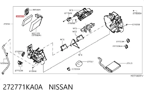 Filtro de salão 272771KA0A Nissan/Infiniti
