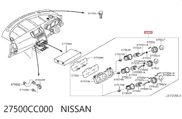 Unidade de controlo dos modos de aquecimento/condicionamento Nissan Murano Z50
