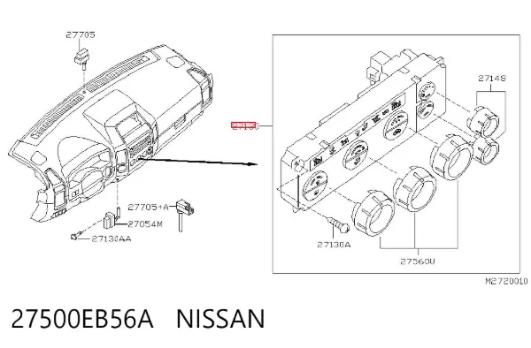 Unidade de controlo dos modos de aquecimento/condicionamento 27500EB56A Nissan/Infiniti