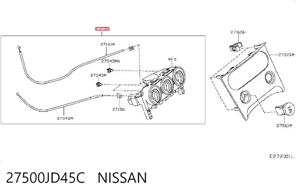 Unidade de controlo dos modos de aquecimento/condicionamento 27500JD45C Nissan/Infiniti