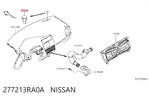 Sensor de iluminação 277213RA0A Nissan/Infiniti