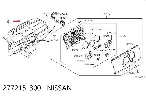 Sensor de iluminação de salão 277215L300 Nissan/Infiniti