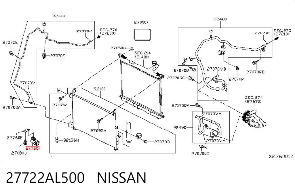 Sensor de temperatura do meio ambiente 27722AL500 Nissan/Infiniti