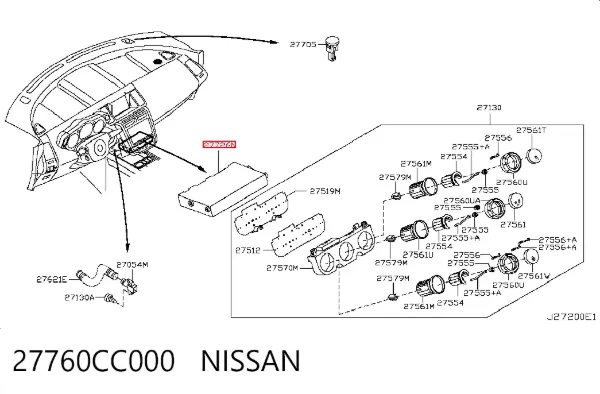 Módulo de direção (Centralina eletrônica) de climatização 27760CC000 Nissan/Infiniti