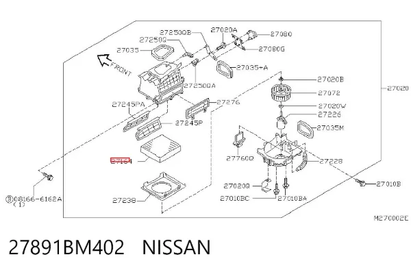 Filtro de salão 27891BM402 Nissan/Infiniti