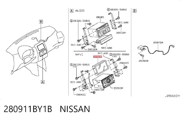 Mostrador multifuncional 280911BY1B Nissan/Infiniti