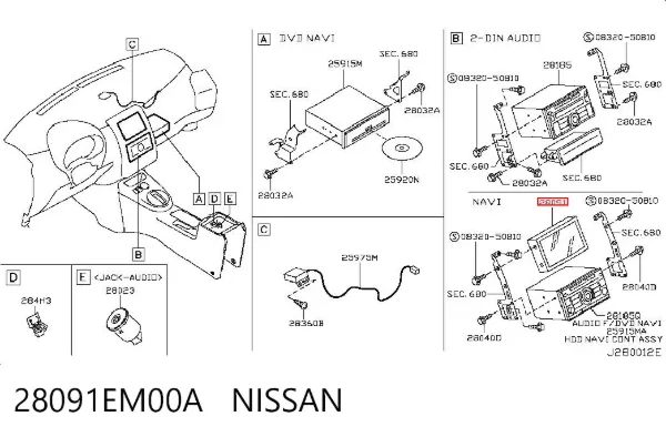 Mostrador multifuncional 28091EM00A Nissan/Infiniti