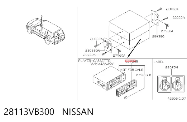 Aparelhagem de som (rádio AM/FM) Nissan Patrol Y61