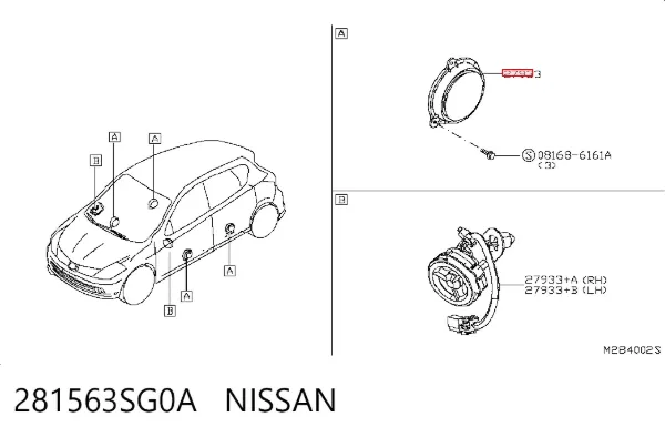 Alto-falante da porta dianteira 281563SG0A Nissan/Infiniti