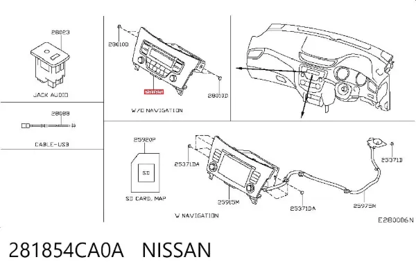 Aparelhagem de som (rádio AM/FM) 281854CA0A Nissan/Infiniti