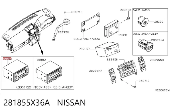 Aparelhagem de som (rádio AM/FM) Nissan Pathfinder R51M
