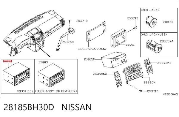 Aparelhagem de som (rádio AM/FM) 28185BH30D Nissan/Infiniti