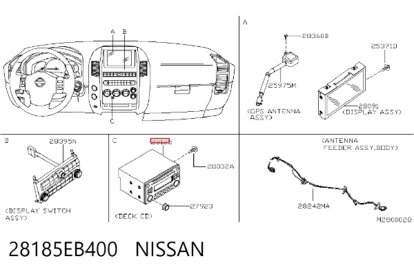 Aparelhagem de som (rádio AM/FM) Nissan Navara NP300 III