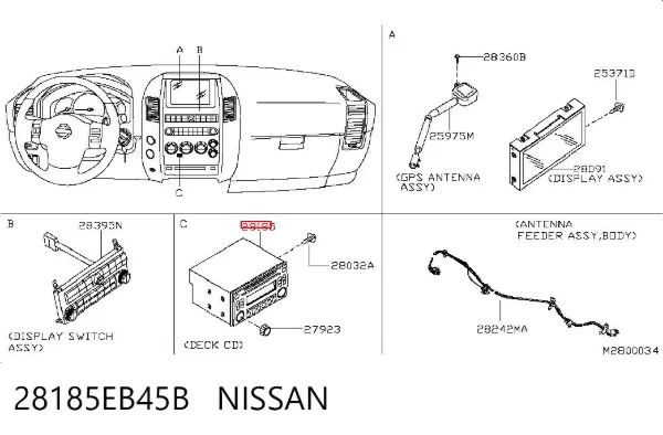 Aparelhagem de som (rádio AM/FM) Nissan Navara NP300 III