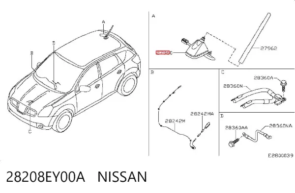 Antena 28208EY00A Nissan/Infiniti