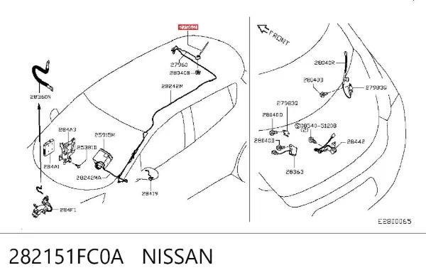 Haste de antena 282151FC0A Nissan/Infiniti