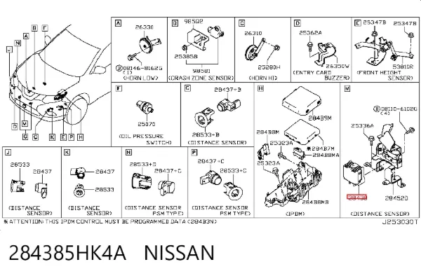 Unidade de controlo de cruzeiro 284385HK4A Nissan/Infiniti