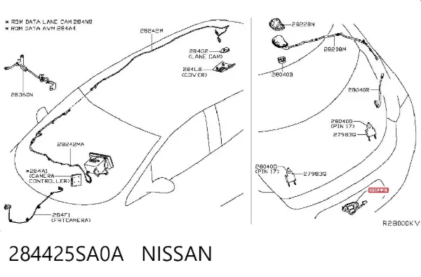 Câmara do sistema para asseguramento de visibilidade 284425SA0A Nissan/Infiniti