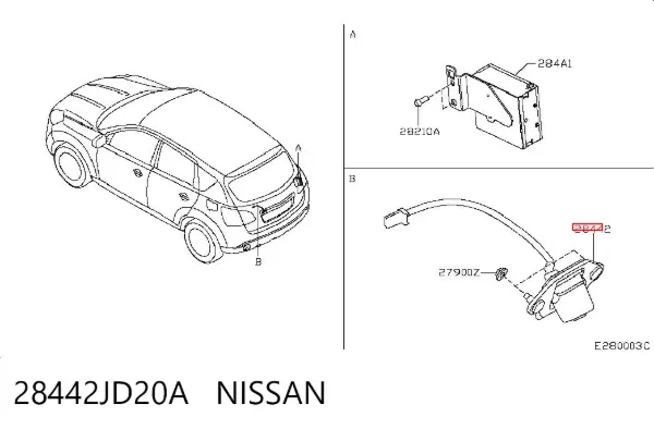 Câmara do sistema para asseguramento de visibilidade 28442JD20A Nissan/Infiniti