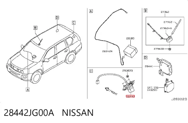 Câmara do sistema para asseguramento de visibilidade 28442JG00A Nissan/Infiniti