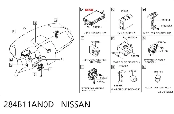 Unidade de conforto 284B11AN0D Nissan/Infiniti