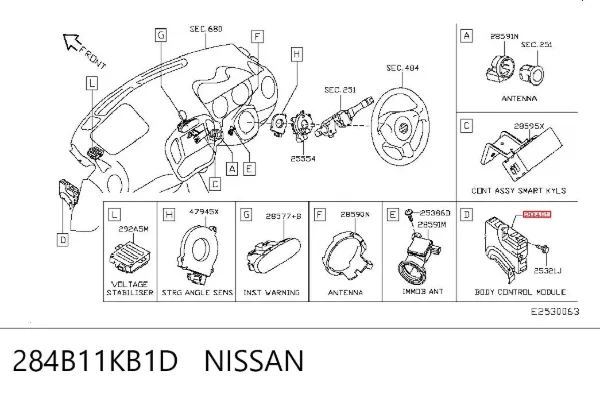 Unidade de conforto 284B11KB1D Nissan/Infiniti