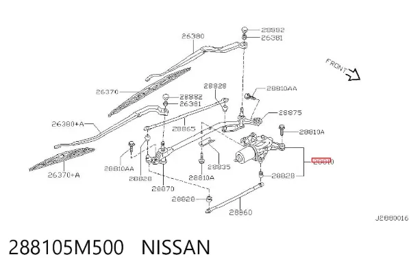 Motor de limpador pára-brisas do pára-brisas Nissan Almera II
