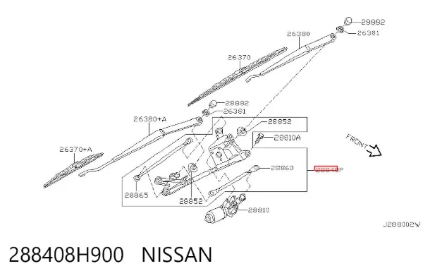 Trapézio de limpador pára-brisas 288408H900 Nissan/Infiniti