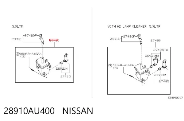 Tanque de fluido para lavador de vidro Nissan Primera P12