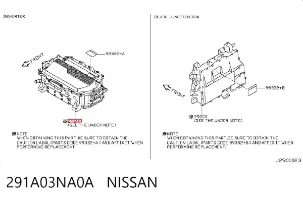 Inversor de corrente 291A03NA0A Nissan/Infiniti