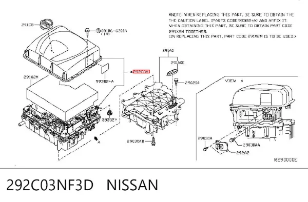 Convertidor da corrente contínua 292C03NF3D Nissan/Infiniti