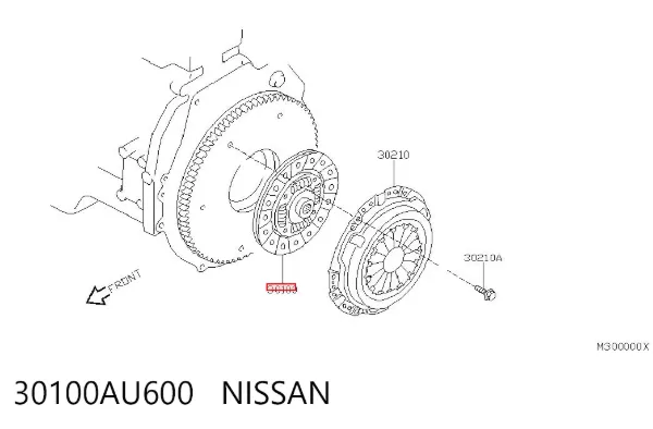 Disco de embraiagem 30100AU600 Nissan/Infiniti