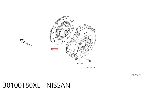 Disco de embraiagem 30100T80XE Nissan/Infiniti