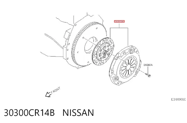 Kit de embraiagem (3 peças) 30300CR14B Nissan/Infiniti